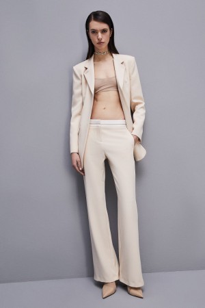 Beige Patrizia Pepe Low-waisted Pants In Comfort Fabric | CXY509841