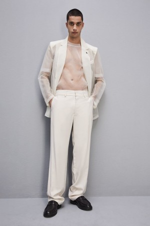 Beige Patrizia Pepe Slim Fit Pants With French Pockets | FLB249056
