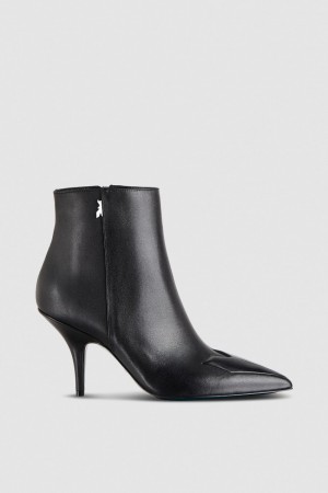 Black Patrizia Pepe Heeled Leather Ankle Boots | HSM259486