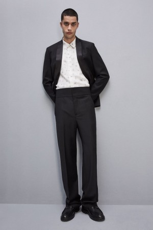 Black Patrizia Pepe High-waisted Pants In Cool Wool | TMX065347