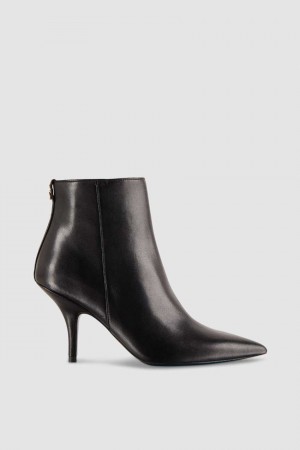Black Patrizia Pepe Leather Ankle Boots | YUI349017