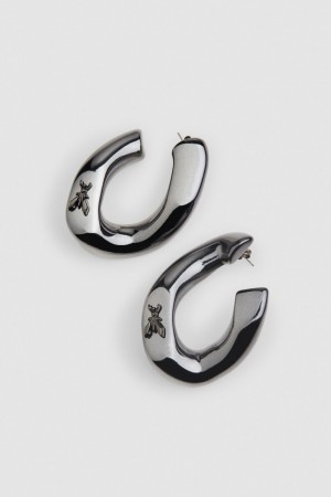 Black Patrizia Pepe Metal Earrings | OGA064795