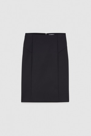 Black Patrizia Pepe Midi Pencil Skirt | HSF072689