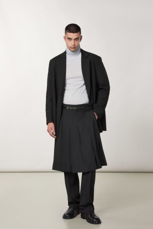 Black Patrizia Pepe Pleated Canvas Skirt | NHV785149