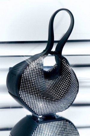 Black Patrizia Pepe Rhinestone Bangle Bag | EBF589416