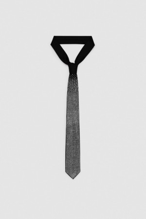 Black Patrizia Pepe Rhinestone Tie | WGA075462