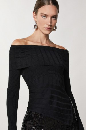 Black Patrizia Pepe Rib Knit | BGA632108