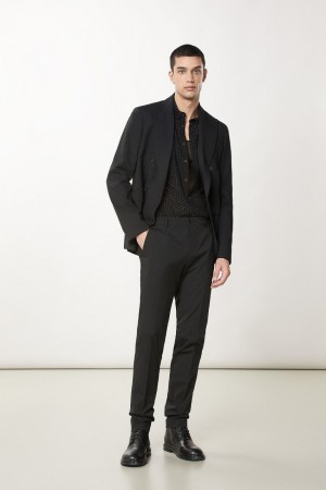 Black Patrizia Pepe Slim Canvas Pants | KCU749326