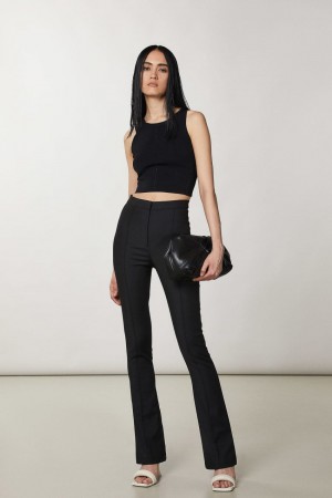 Black Patrizia Pepe Slim Flare Pants | ZSC013456