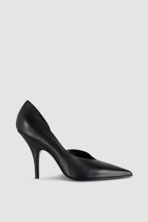 Black Patrizia Pepe Smooth Leather Pumps | LHQ139657