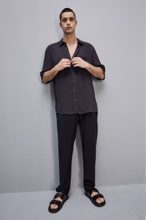 Blue Patrizia Pepe Short Sleeve Shirt In Viscose Twill | LYT318457