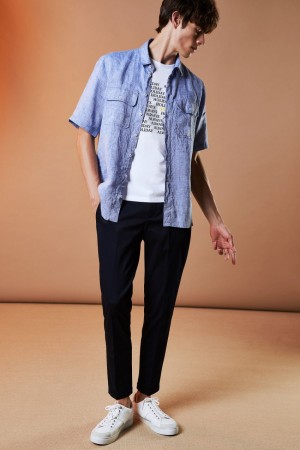 Blue Patrizia Pepe Slim-fit Ankle-grazer Pants | QUO534709