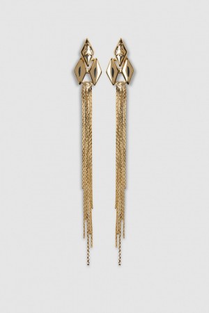 Gold Patrizia Pepe Brass Pendant Earrings | XQG451392