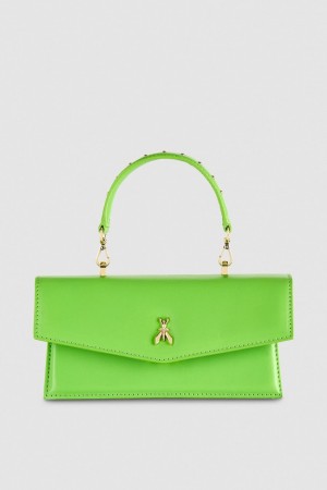 Green Patrizia Pepe Fly Bamby Leather Shoulder Bag | ZPV961280