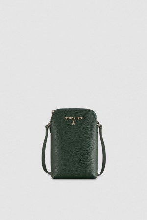 Green Patrizia Pepe Phone Holder With Shoulder Strap | LWM629514