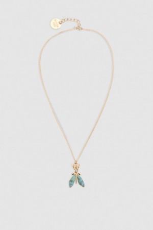 Green Patrizia Pepe Precious Fly Mini Necklace | ALR918703