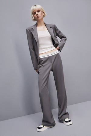 Grey Patrizia Pepe Low-waisted Pants In Comfort Fabric | KOW197308