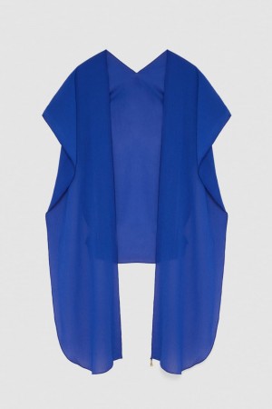 Light Blue Patrizia Pepe Crepe Stole With Fly Detail On The Tip | VGD029481