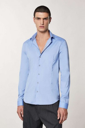 Light Blue Patrizia Pepe Stretch Poplin Shirt | NPF371082