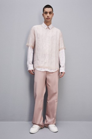 Pink Patrizia Pepe Cotton Twill Trumpet Pants | XKI147059