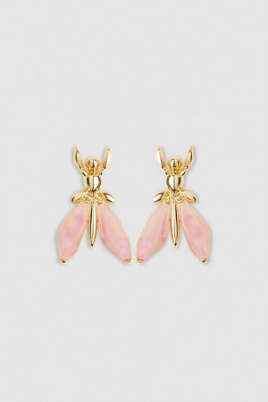 Pink Patrizia Pepe Precious Fly Earrings With Stones | UGS263548