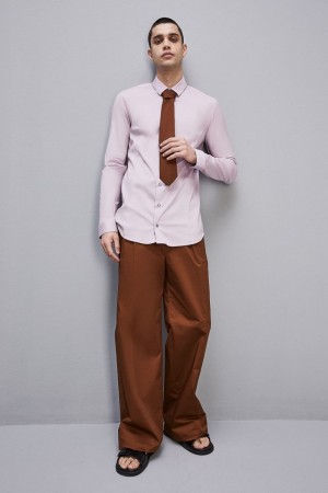 Purple Patrizia Pepe Cotton Poplin Shirt | DYR701289