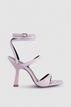 Purple Patrizia Pepe Heeled Sandal With Green Leather Sole | TBR023471