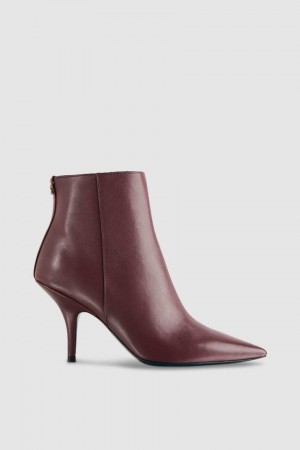 Purple Patrizia Pepe Leather Ankle Boots | QJZ346098
