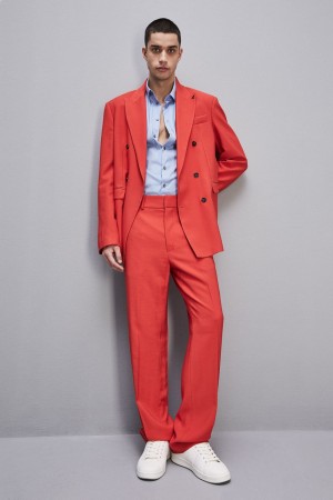 Red Patrizia Pepe Slim Fit Pants With French Pockets | ITR721963