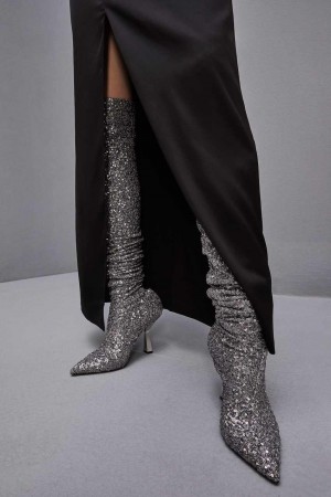 S274 Patrizia Pepe Heeled Sequined Boots | HUY903745
