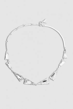 Silver Patrizia Pepe Brass And Glass Necklace | SIM873526