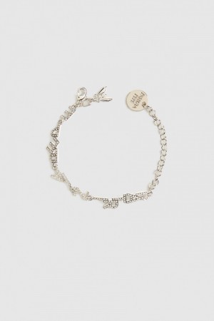 Silver Patrizia Pepe Brass Bracelet With Rhinestones | HNV154702