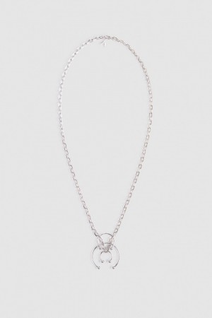 Silver Patrizia Pepe Long Necklace With Piercing | TKN051987