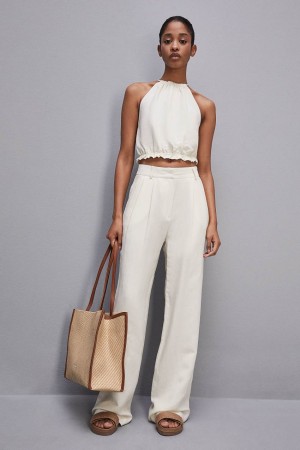 White Patrizia Pepe Essential Certified Viscose Top Shirt | GJS174352