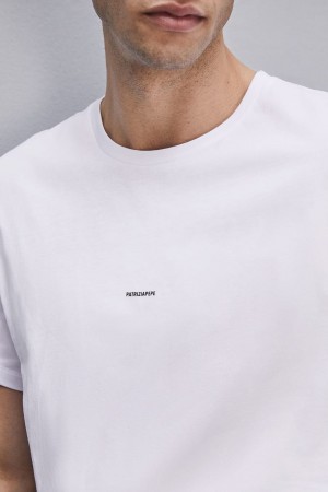 White Patrizia Pepe Pima Cotton Jersey T-shirt With Logo | TQD315972