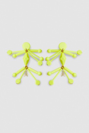 Yellow Patrizia Pepe Earrings With Techno Pop Fly Appliqué | UDJ417582