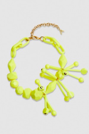 Yellow Patrizia Pepe Necklace With Techno Pop Fly Appliqué | XBH415963
